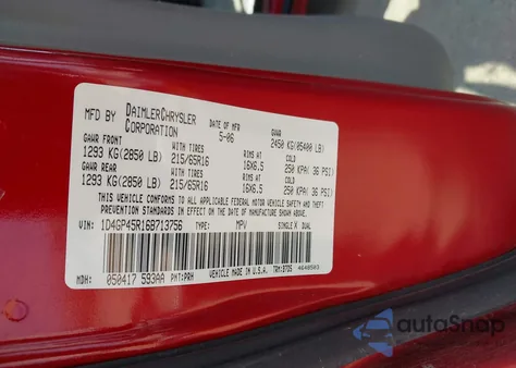 2006 Dodge Caravan Sxt z USA, uszkodzony, nr VIN 1D4GP45R16B713756